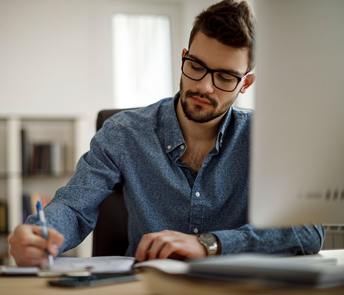 Young man working